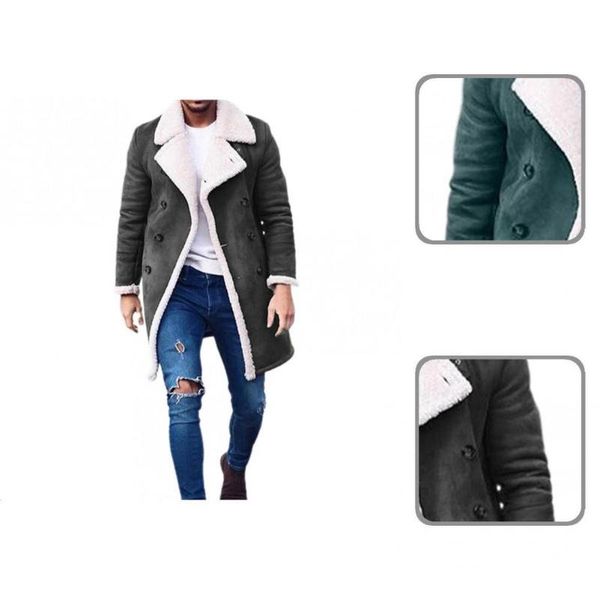 men's wool & blends coat thicken winter jacket buttons turn-down collar fashionable quick dry, Black
men's wool & blends coat thicken winter jacket buttons turn-down collar fashionable quick dry, Black