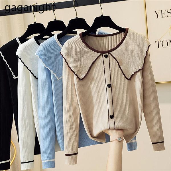 gaganight casual women knitted sweater ruffles autunm winter pullover sweet lady outwear 2021 pull femme chic korean women's sweaters, White;black
gaganight casual women knitted sweater ruffles autunm winter pullover sweet lady outwear 2021 pull femme chic korean women's sweaters, White;black