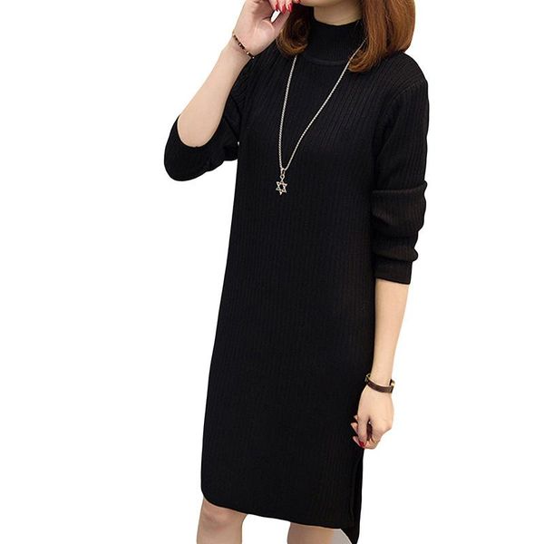 casual dresses stand collar sweater dress 2021 autumn winter pullovers loose knitted women lj2201, Black;gray
casual dresses stand collar sweater dress 2021 autumn winter pullovers loose knitted women lj2201, Black;gray