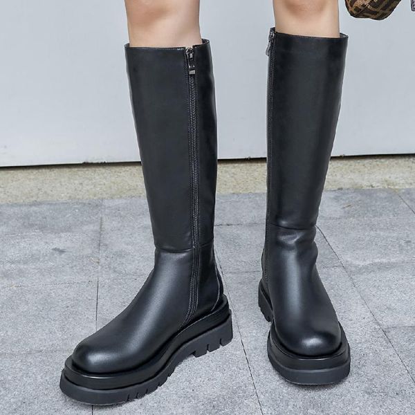 boots women's genuine leather thick sole platform autumn knee high black slim punk casual knight long winter shoes
boots women's genuine leather thick sole platform autumn knee high black slim punk casual knight long winter shoes