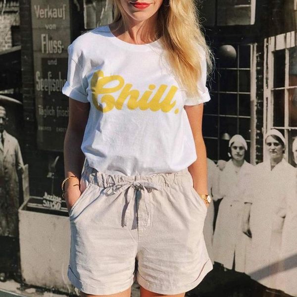 aesthetic female t shirt letter chill printed casual streewear cotton tee 2021 chic retro summer loose o-neck grunge clothe women's t-, White
aesthetic female t shirt letter chill printed casual streewear cotton tee 2021 chic retro summer loose o-neck grunge clothe women's t-, White
