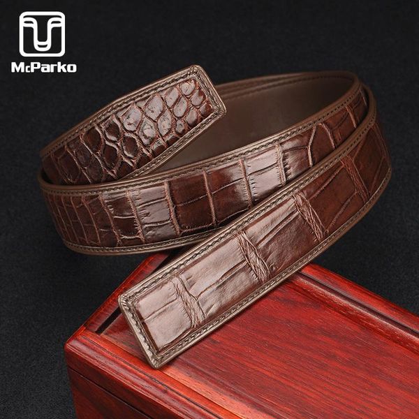 mcparko genuine alligator leather belt without buckle luxury crocodile men fashion waist strap 3.8cm brown belts, Black;brown
mcparko genuine alligator leather belt without buckle luxury crocodile men fashion waist strap 3.8cm brown belts, Black;brown