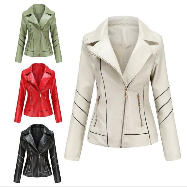 women's leather & faux 2021 fall high-quality large size thin section lapel pu motorcycle jacket women, Black
women's leather & faux 2021 fall high-quality large size thin section lapel pu motorcycle jacket women, Black