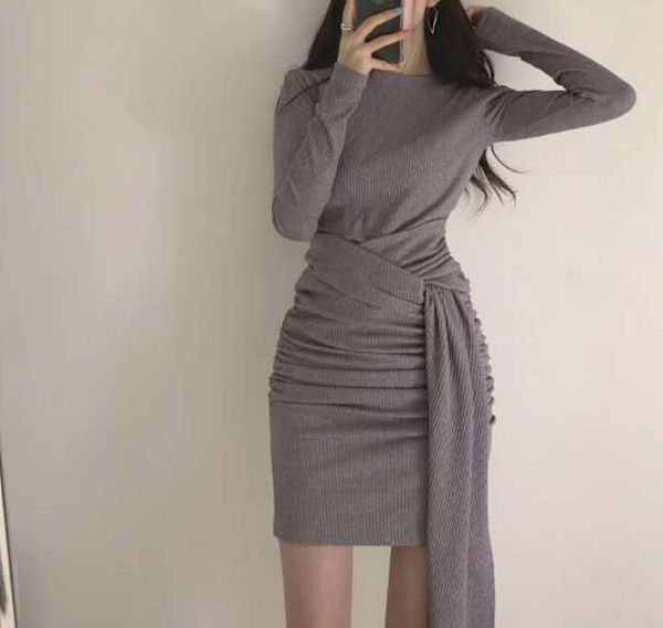 casual dresses 2021 spring stretch package hips dress women o neck long sleeve ruched sashes party femme vestidos, Black;gray
casual dresses 2021 spring stretch package hips dress women o neck long sleeve ruched sashes party femme vestidos, Black;gray