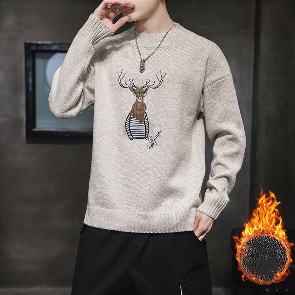 knitted o-neck men fashion thick warm cartoon print clothing long sve casual loose vintage sweater male pullovers, White;black
knitted o-neck men fashion thick warm cartoon print clothing long sve casual loose vintage sweater male pullovers, White;black