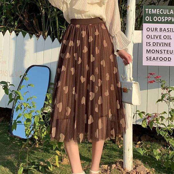 spring vintage tulle skirt women elastic high waist love print mesh s long pleated midi female 210526, Black
spring vintage tulle skirt women elastic high waist love print mesh s long pleated midi female 210526, Black
