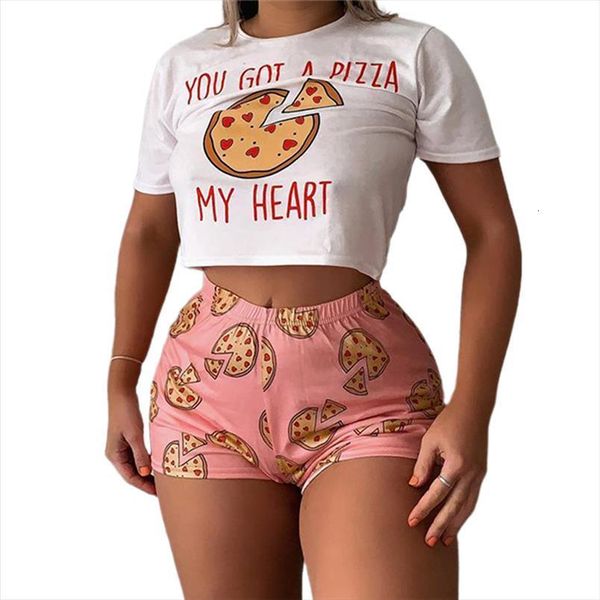 fashion trend short sleeve women sleepwear t shirt shorts suit pizza pattern summer funny casual lounge wear pajama sets, Black;red
fashion trend short sleeve women sleepwear t shirt shorts suit pizza pattern summer funny casual lounge wear pajama sets, Black;red