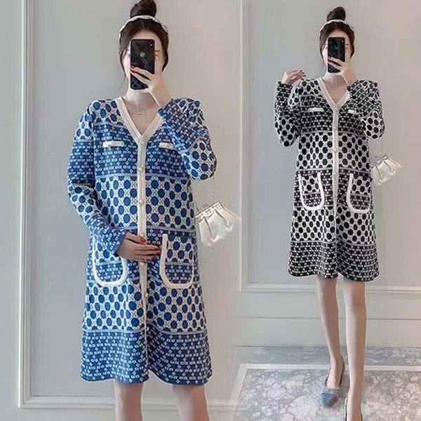 maternity dresses 8840# 2021 autumn chic ins knitted straight dress slim v neck bead loose clothes for pregnant women pockets pregnancy, White
maternity dresses 8840# 2021 autumn chic ins knitted straight dress slim v neck bead loose clothes for pregnant women pockets pregnancy, White