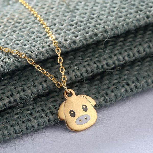 pendant necklaces cute pig women gold chains pendants stainless steel simple color fashion jewelry on the neck, Silver
pendant necklaces cute pig women gold chains pendants stainless steel simple color fashion jewelry on the neck, Silver