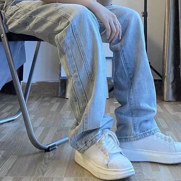 men's jeans harajuku solid color straight trousers 2021 autumn retro high street loose casual wide-leg, Blue
men's jeans harajuku solid color straight trousers 2021 autumn retro high street loose casual wide-leg, Blue