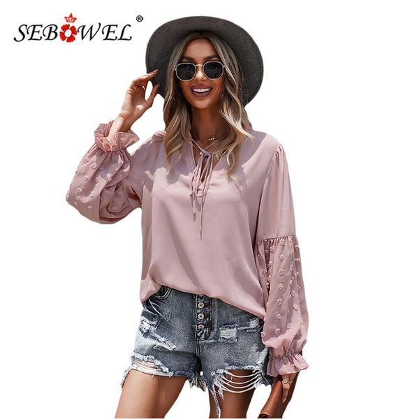 women's blouses & shirts sebowel woman 2021 autumn winter long sleeve v-neck lace casual blouse female solid loose elegant clothes s-x, White
women's blouses & shirts sebowel woman 2021 autumn winter long sleeve v-neck lace casual blouse female solid loose elegant clothes s-x, White