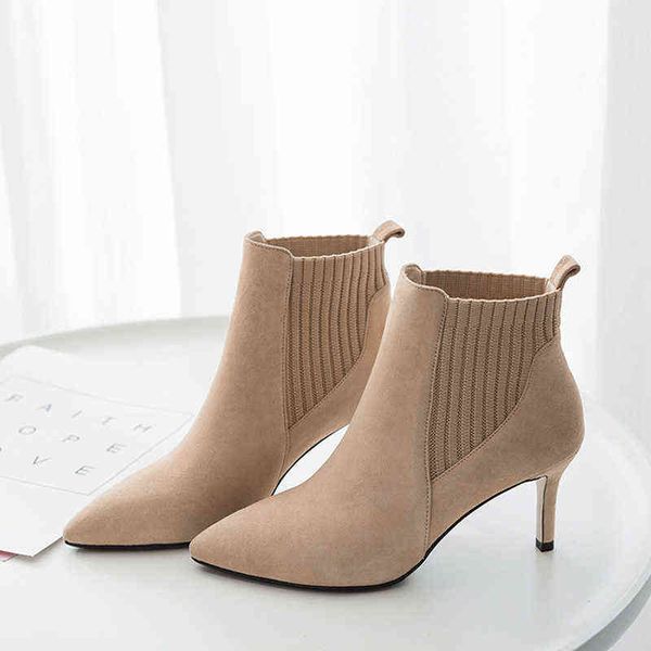 thin high heels ankle boots for women shoes solid flock sock boots pointed toe winter boots female slip on ladies shoes woman y1105, Black
thin high heels ankle boots for women shoes solid flock sock boots pointed toe winter boots female slip on ladies shoes woman y1105, Black
