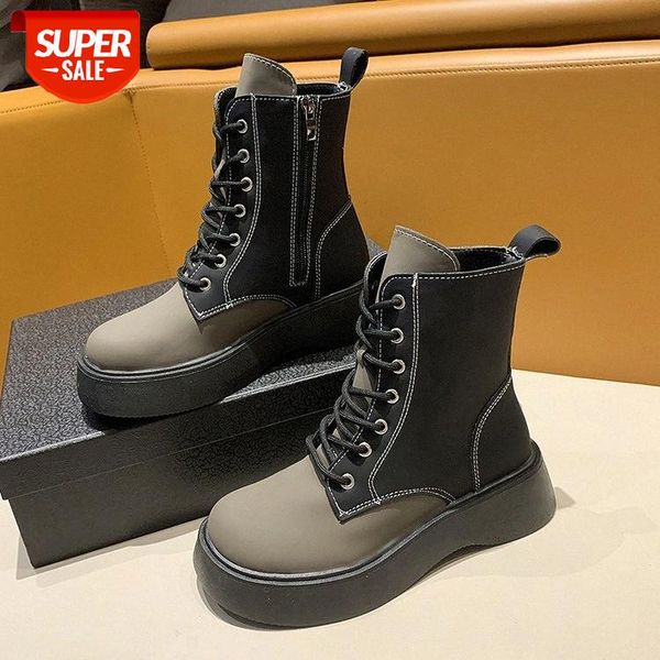 thick soled martin boots women's autumn and winter leisure korean version big round head british thin women #lf2f, Black
thick soled martin boots women's autumn and winter leisure korean version big round head british thin women #lf2f, Black