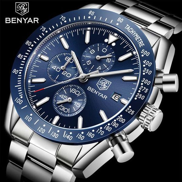 wristwatches 2021 men watch benyar business full steel quartz casual waterproof sports male wristwatch relogio masculino, Slivery;brown
wristwatches 2021 men watch benyar business full steel quartz casual waterproof sports male wristwatch relogio masculino, Slivery;brown