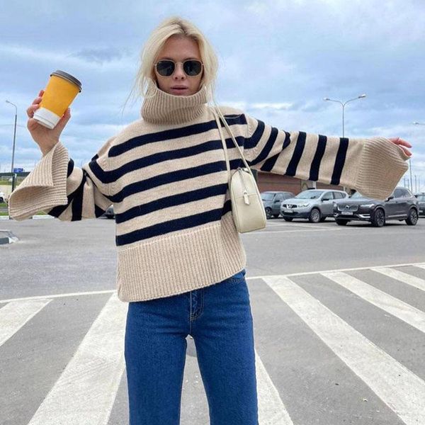 women's sweaters floy fashion casual loose turtleneck women elegant panelled striped sweater long sleeve pullover ladies, White;black
women's sweaters floy fashion casual loose turtleneck women elegant panelled striped sweater long sleeve pullover ladies, White;black