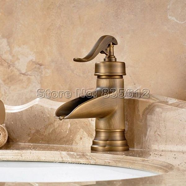 bathroom sink faucets antique brass waterfall style basin faucet / single handle dual control vessel mixer taps deck mounted wan007
bathroom sink faucets antique brass waterfall style basin faucet / single handle dual control vessel mixer taps deck mounted wan007