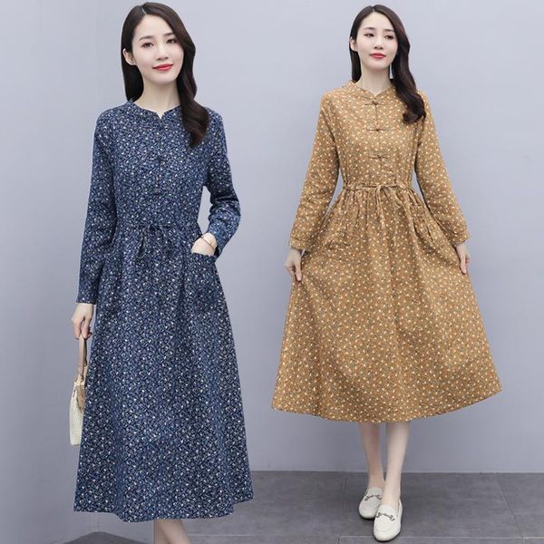 spring elegant casual 3xl plus size midi dresses autumn loose vintage print cotton and linen women bodycon vestidos, Black;gray
spring elegant casual 3xl plus size midi dresses autumn loose vintage print cotton and linen women bodycon vestidos, Black;gray