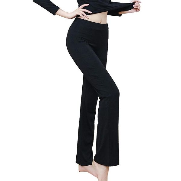 

women's pants & capris chsdcsi women spring wide leg black casual loose high elastic waist yuga sport elasticated trousers, Black;white