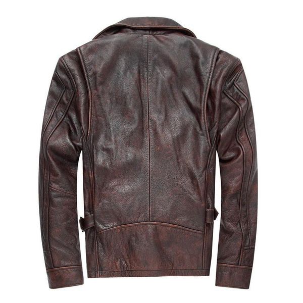 men's leather & faux brown vintage cowhide jacket male autumn genuine real natural cow coat men motorcycle cowskin overcoat outwear, Black
men's leather & faux brown vintage cowhide jacket male autumn genuine real natural cow coat men motorcycle cowskin overcoat outwear, Black