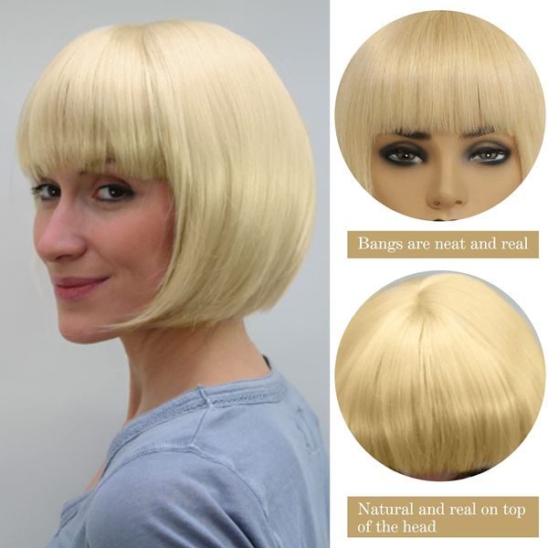 blonde short bob wig with bangs for women synthetic none lace frontal glueless wigs 10 12 14 inches straight hair wigfactory direct, Black
blonde short bob wig with bangs for women synthetic none lace frontal glueless wigs 10 12 14 inches straight hair wigfactory direct, Black