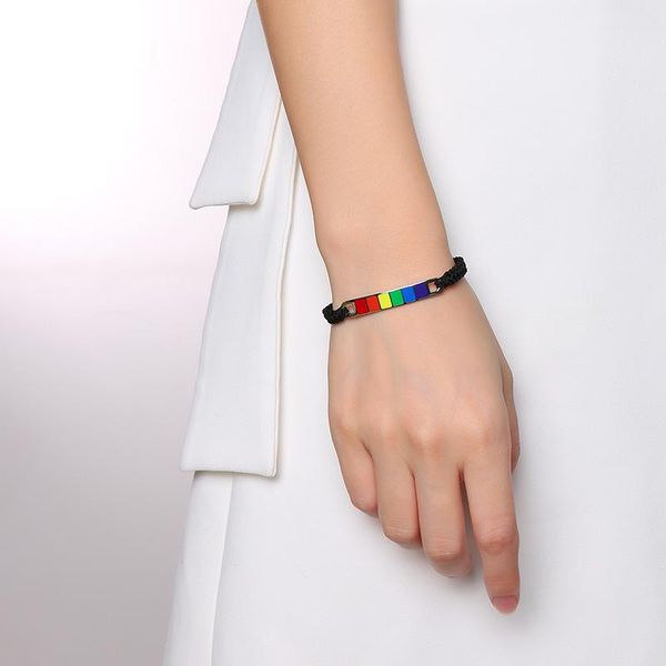 charm bracelets buy fashion handmade black braided rope chain bracelet stainless steel rainbow color for women men, Golden;silver
charm bracelets buy fashion handmade black braided rope chain bracelet stainless steel rainbow color for women men, Golden;silver