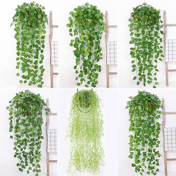90cm artificial plants green silk wall hanging leaf garland ivy vine leaves for home wedding party garden decoration fake decorative flowers
90cm artificial plants green silk wall hanging leaf garland ivy vine leaves for home wedding party garden decoration fake decorative flowers