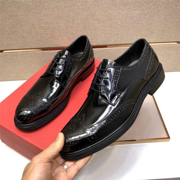 shoe round male toe lace up men shoes patent genuine leather formal business solid color dress, Black
shoe round male toe lace up men shoes patent genuine leather formal business solid color dress, Black