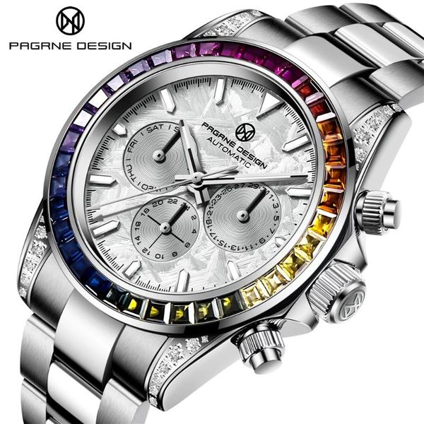 wristwatches pagrne design 40mm men's mechanical watch sapphire glass stainless steel fashion sports relogio masculino, Slivery;brown
wristwatches pagrne design 40mm men's mechanical watch sapphire glass stainless steel fashion sports relogio masculino, Slivery;brown