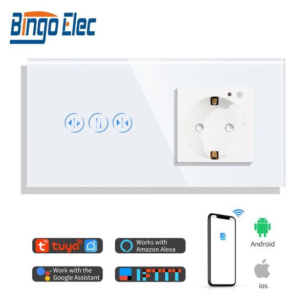 smart home control bingoelec wifi curtain switch with eu uk fr socket touch shutter blind
smart home control bingoelec wifi curtain switch with eu uk fr socket touch shutter blind