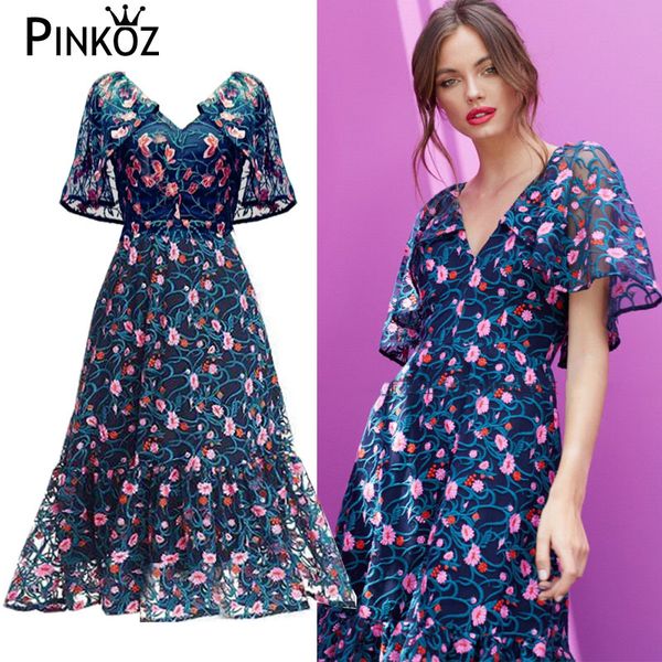 designer style luxury flower embroidery a-line backless midi dress party women lady dresses robe de mujer 210421, Black;gray
designer style luxury flower embroidery a-line backless midi dress party women lady dresses robe de mujer 210421, Black;gray