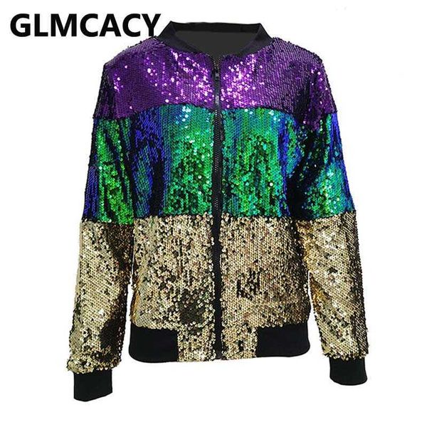 women zipper sequin jackets glitter elegant spring fall coat office ladies chic streetwear 210702, Black;brown
women zipper sequin jackets glitter elegant spring fall coat office ladies chic streetwear 210702, Black;brown
