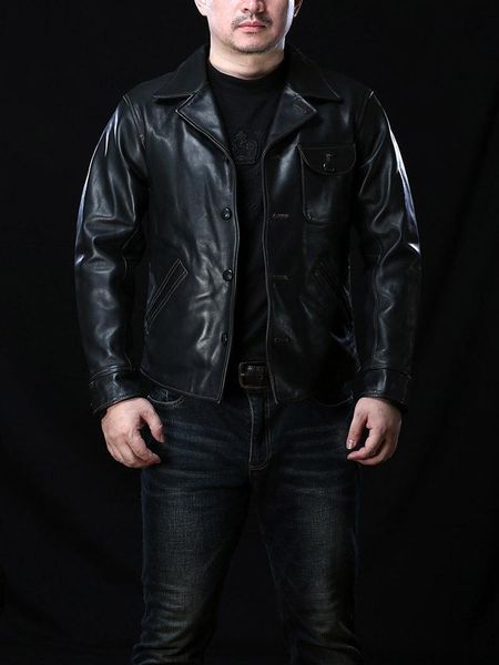 men's leather & faux yr.black oil wax horsehide jacket,mens classic safari style coat.quality vintage clothing.
men's leather & faux yr.black oil wax horsehide jacket,mens classic safari style coat.quality vintage clothing.