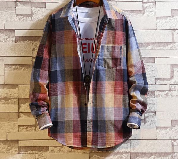 men's casual shirts spring plaid shirt men slim fit cotton social male long sleeve turn-downm-5xl, White;black
men's casual shirts spring plaid shirt men slim fit cotton social male long sleeve turn-downm-5xl, White;black