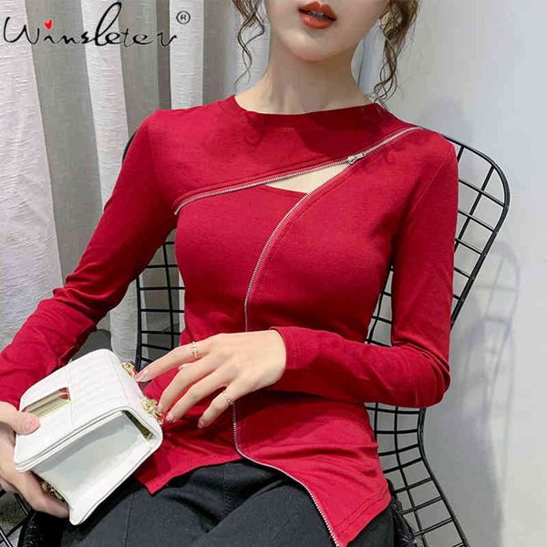 women's t-shirt long sleeve basic t-shirt women spring/fall streetwear cut-out hollow out cotton tshirt girls tees with zip t, White
women's t-shirt long sleeve basic t-shirt women spring/fall streetwear cut-out hollow out cotton tshirt girls tees with zip t, White