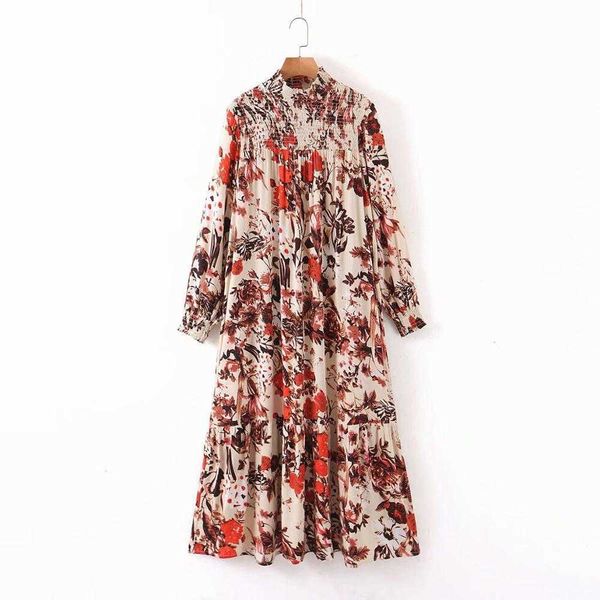 women elastic shrink fold turtleneck collar flower print casual loose long dress lady vestidos chic straight dresses ds3308 210603, Black;gray
women elastic shrink fold turtleneck collar flower print casual loose long dress lady vestidos chic straight dresses ds3308 210603, Black;gray