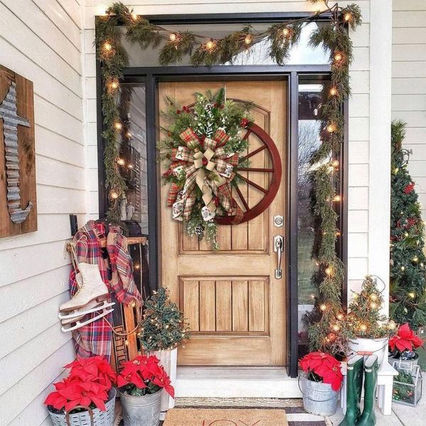 decorative flowers & wreaths winter bowknot wreath wagon circle wooden decoration home christmas z2t4
decorative flowers & wreaths winter bowknot wreath wagon circle wooden decoration home christmas z2t4