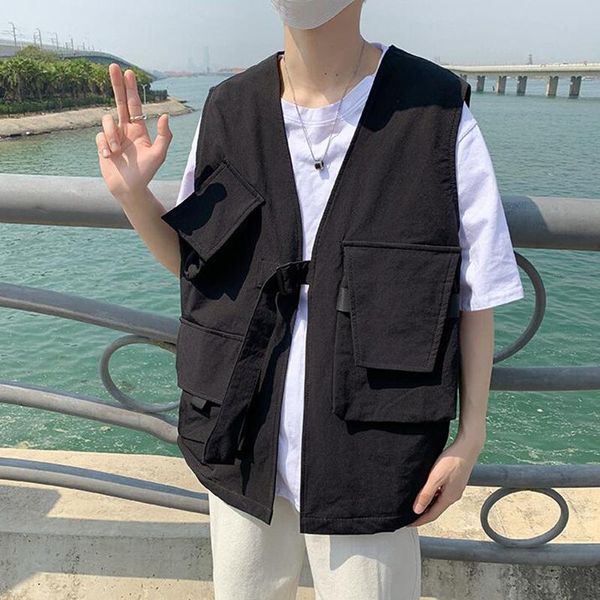 men's vests tooling vest loose multi pocket sleeveless waistcoat, Black;white
men's vests tooling vest loose multi pocket sleeveless waistcoat, Black;white