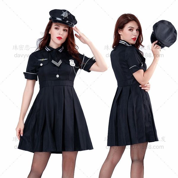stage carnival halloween costume pearl secret love code women's police uniform sheriff party, Black;red
stage carnival halloween costume pearl secret love code women's police uniform sheriff party, Black;red