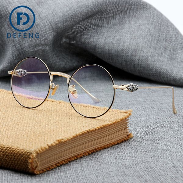 feng kro trendy men's cross mark myopia spectacle round frame quality ip plating k8092, White;black
feng kro trendy men's cross mark myopia spectacle round frame quality ip plating k8092, White;black