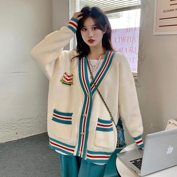women's knits & tees women knitted cardigan sweater casual long sleeve 2021 korean college style v-neck chic fashion spring knitwear ca, White
women's knits & tees women knitted cardigan sweater casual long sleeve 2021 korean college style v-neck chic fashion spring knitwear ca, White