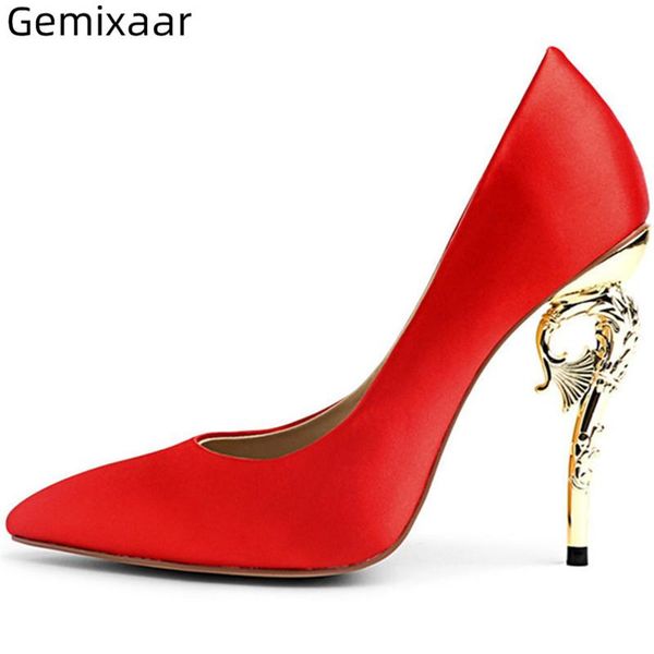 metal hippocampus heel dress shoes woman luxury satin pointed toe genuine leather strange slim fashion pumps women, Black
metal hippocampus heel dress shoes woman luxury satin pointed toe genuine leather strange slim fashion pumps women, Black