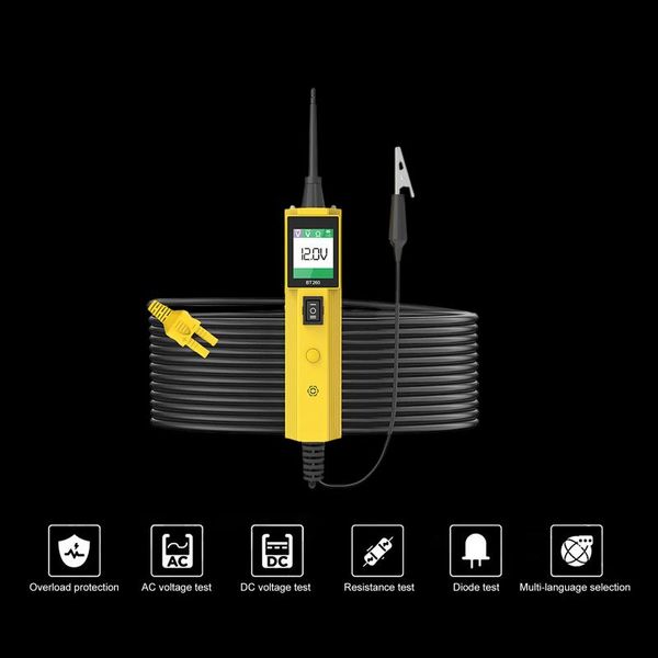 diagnostic tools bt260 car electrical circuit tester power probe automotive scanner auto led display voltage digital tool pb100
diagnostic tools bt260 car electrical circuit tester power probe automotive scanner auto led display voltage digital tool pb100