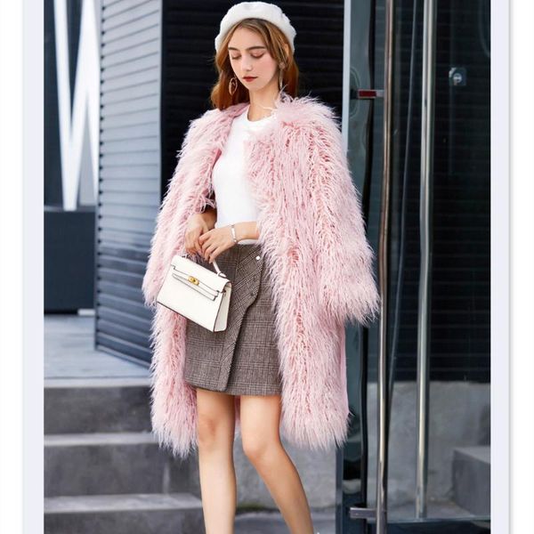 women's fur & faux women's winter jacket female coat ladies pink fashion slim mongolia sheep imitation casual xk2-98, Black
women's fur & faux women's winter jacket female coat ladies pink fashion slim mongolia sheep imitation casual xk2-98, Black
