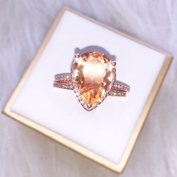 cluster rings elegant drop shaped diamond two-piece set ring rose gold zircon engagement fine fashion jewelry gift, Golden;silver
cluster rings elegant drop shaped diamond two-piece set ring rose gold zircon engagement fine fashion jewelry gift, Golden;silver