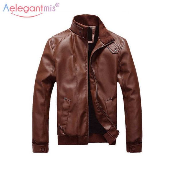 aelegantmis classic brand pu leather jacket men casual biker motorcyle black brown autumn winter mens outerwear plus size 210607
aelegantmis classic brand pu leather jacket men casual biker motorcyle black brown autumn winter mens outerwear plus size 210607