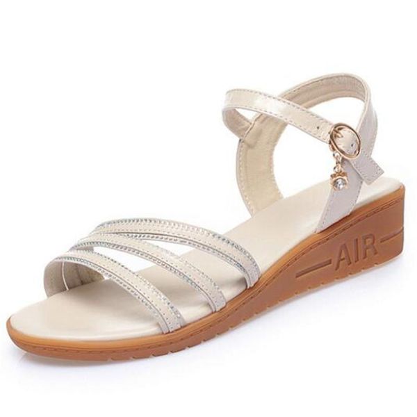 summer rhinestone side air genuine leather sandals soft comfort wedge light women casual large size, Black
summer rhinestone side air genuine leather sandals soft comfort wedge light women casual large size, Black