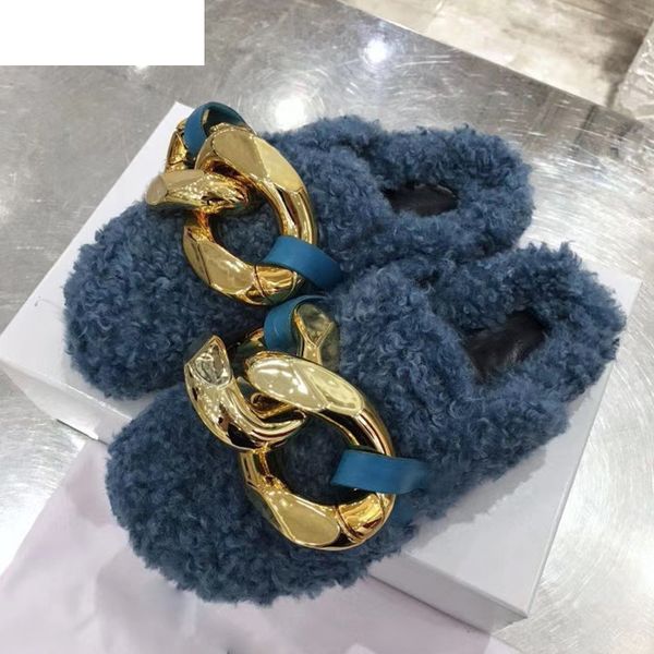 sandals flat casual real fur slippers women thick sole gold chain decor wool mullers autumn winter comfort shoes female lazy loafe, Black
sandals flat casual real fur slippers women thick sole gold chain decor wool mullers autumn winter comfort shoes female lazy loafe, Black