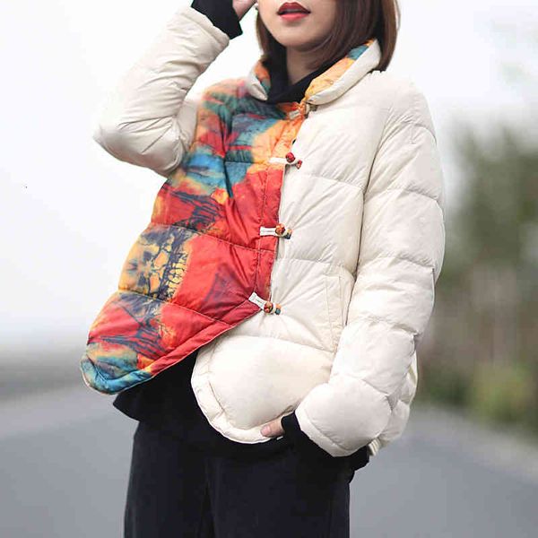 women's parkas down ladies jacket 2021 national style literary disc buckle printed short light white duck women, Black
women's parkas down ladies jacket 2021 national style literary disc buckle printed short light white duck women, Black