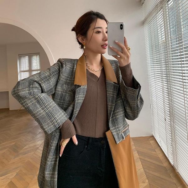 wool women's plaid jacket, long sleeve slotted collar fashion, spring, autumn, 2021, 1dd3341 suits & blazers, White;black
wool women's plaid jacket, long sleeve slotted collar fashion, spring, autumn, 2021, 1dd3341 suits & blazers, White;black