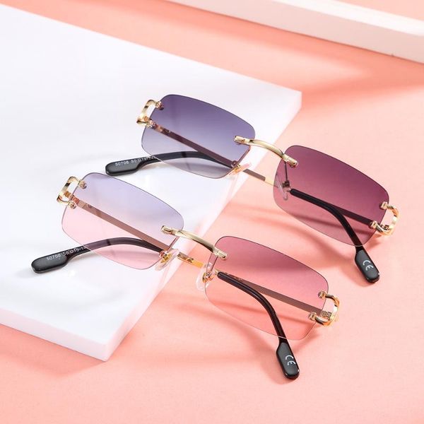 sunglasses fashion vintage square rimless women designer travel small rectangle gradient sun glasses female shades, White;black
sunglasses fashion vintage square rimless women designer travel small rectangle gradient sun glasses female shades, White;black